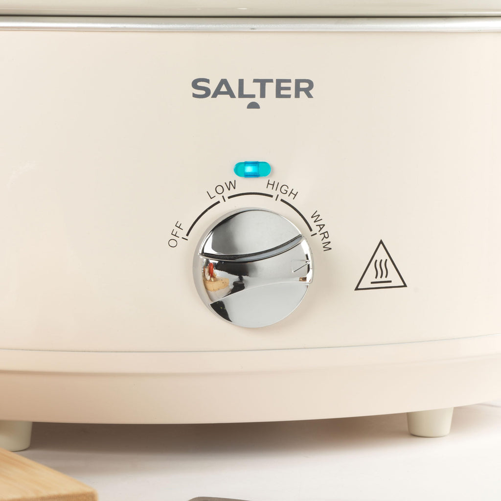 Salter Retro 6.5L Slow Cooker – Ceramic Pot with 3 Heat Settings