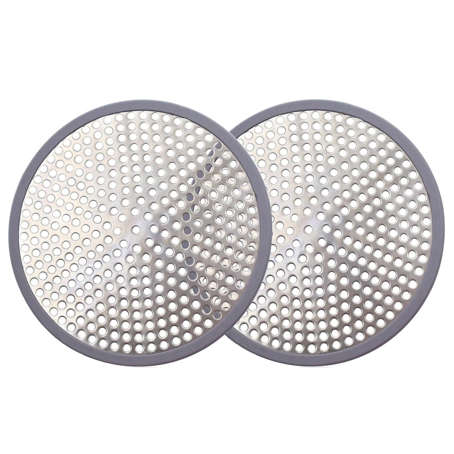 Stainless Steel Shower Drain Hair Catcher - 120mm 2-Pack