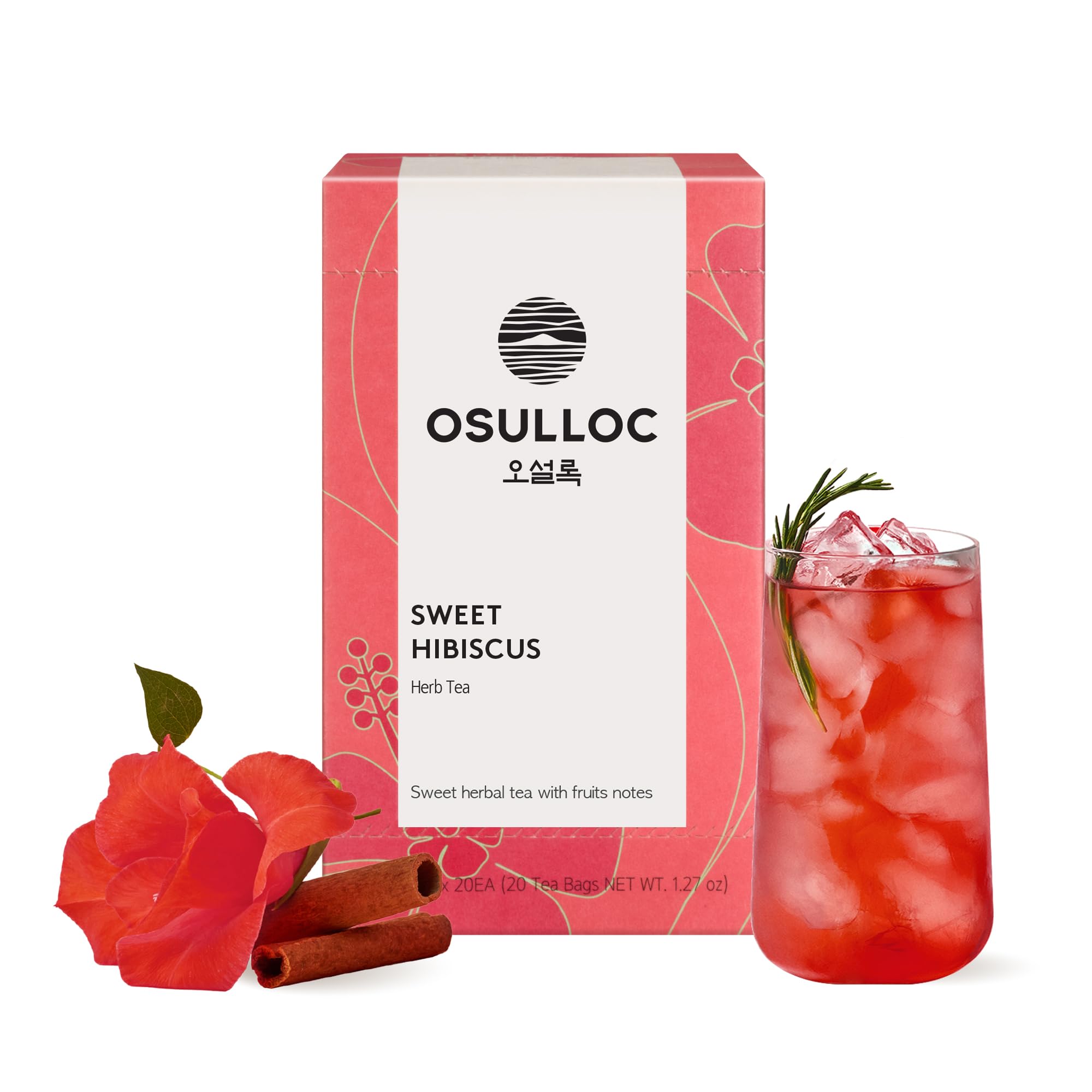 Osulloc Sweet Hibiscus Tea – Decaffeinated Lemon & Cinnamon Herbal Tea