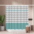 Jolof Store Grey Chevron Shower Curtain | Mold Resistant Polyester Fabric