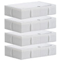 TYEERS Under Bed Storage Box with Lid | Durable Fabric 4-Pack | Dark Grey