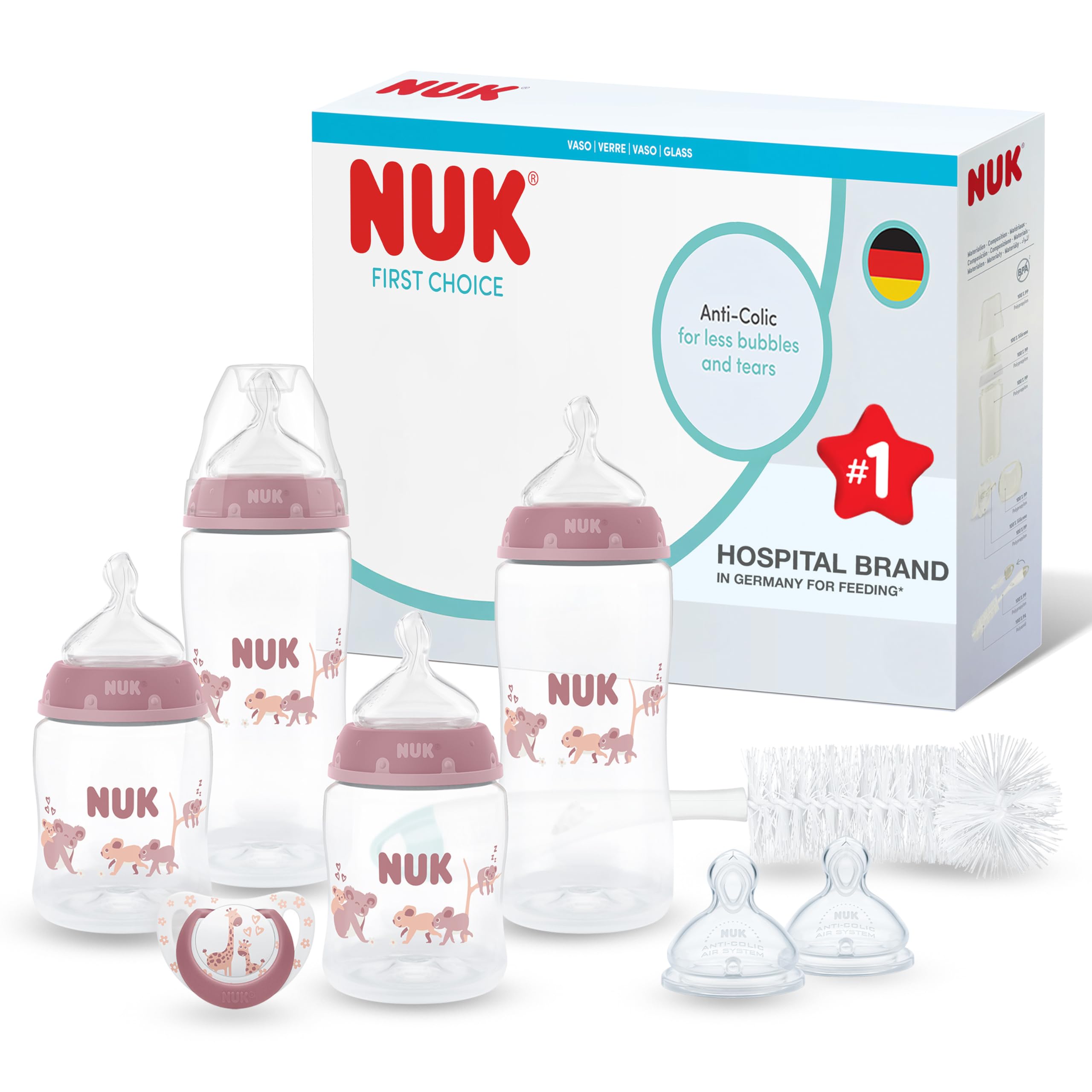 NUK First Choice Perfect Start Baby Bottles Set | Anti-Colic | 0-6 Months