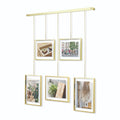 Umbra Exhibit Gallery Set – Adjustable 5-Photo Hanging Wall Display, Brass