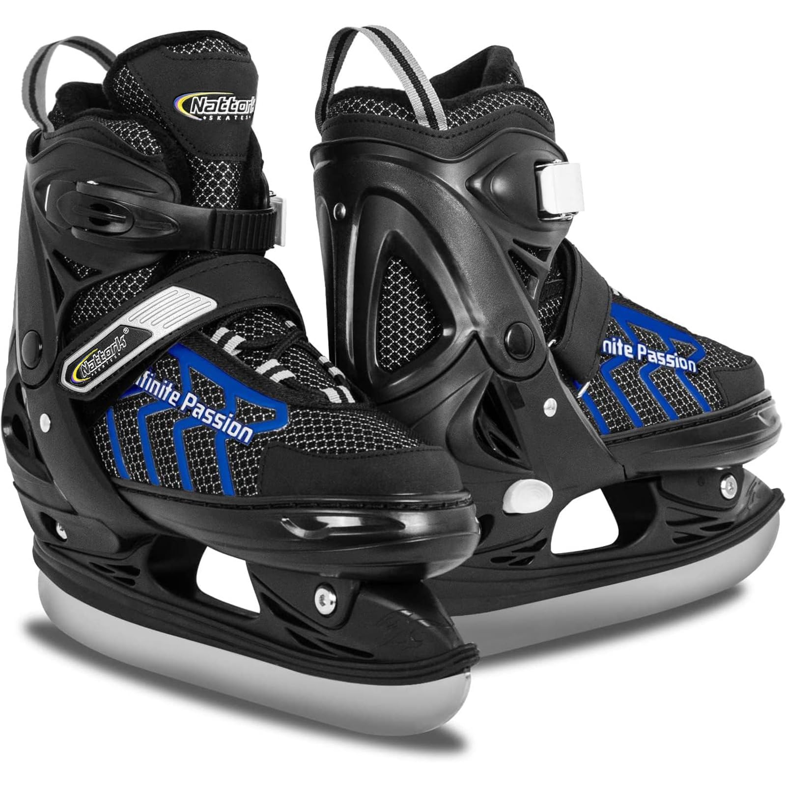 Nattork Adjustable Kids Ice Hockey Skates | Warm Padded Ankle Support