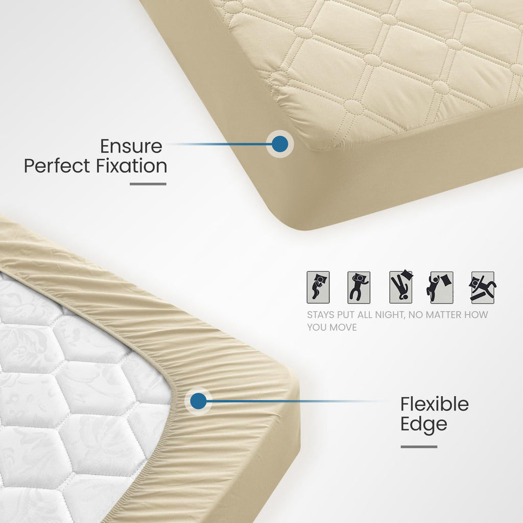 Ystyle Fitted Sheet 140 x 200 cm, Microfibre, Fitted Sheet - Mattress Height up to 30 cm, Khaki - image 4
