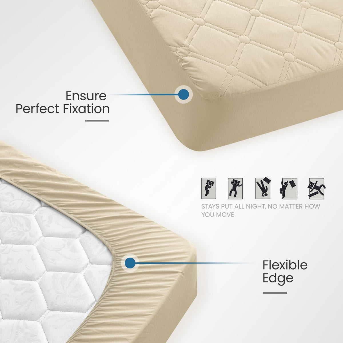Ystyle Fitted Sheet 160 x 200 cm, Microfibre, Fitted Sheet - Mattress Height up to 30 cm, Khaki - image 4
