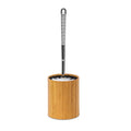 Relaxdays Bamboo Toilet Brush Holder – Natural Wood with Plastic Liner