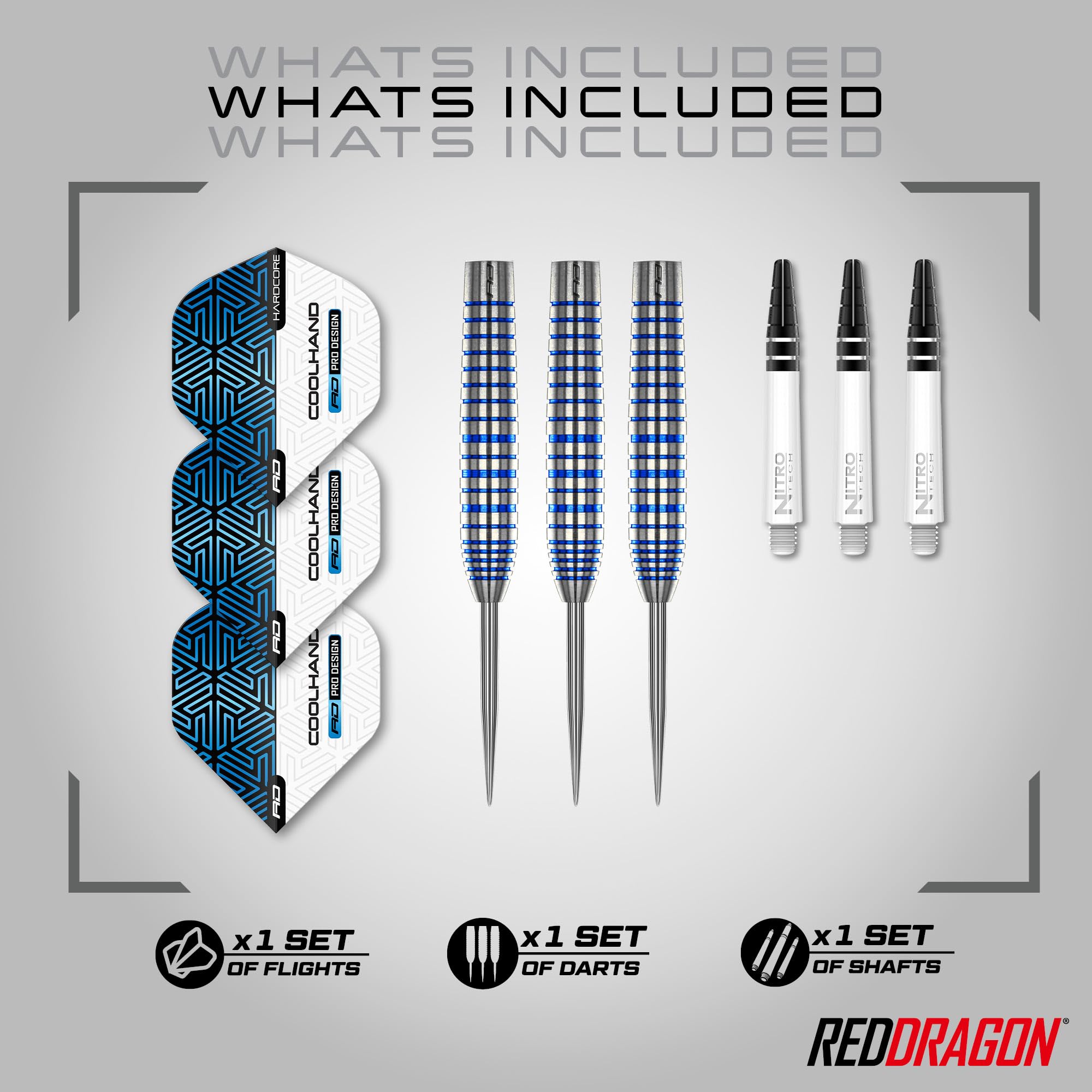 Red Dragon Luke Humphries TX3 Cool Blue 24g Tungsten Steeltip Darts