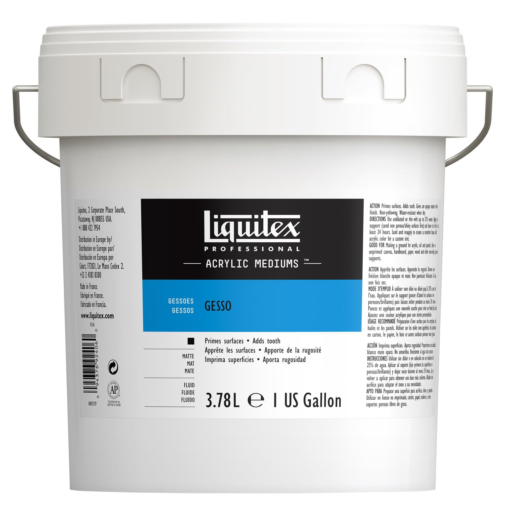 Liquitex Professional White Gesso Surface Prep - Acrylic Medium, 3.78 L