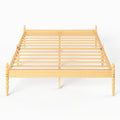 Hunlostten King Bamboo Platform Bed Frame with Metal Slats Support