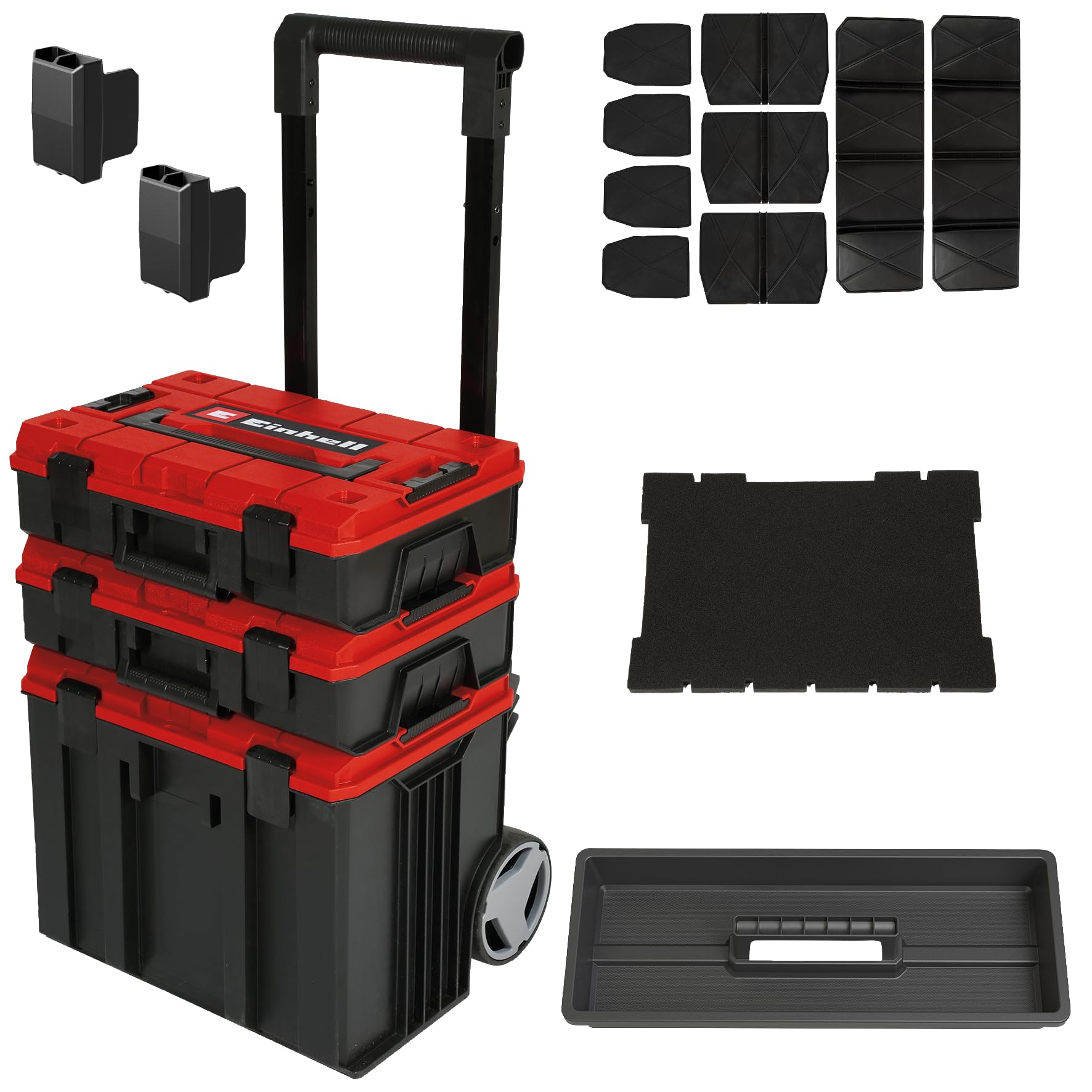 Einhell E-Case Tower: Stackable Tool Storage System with Wheels