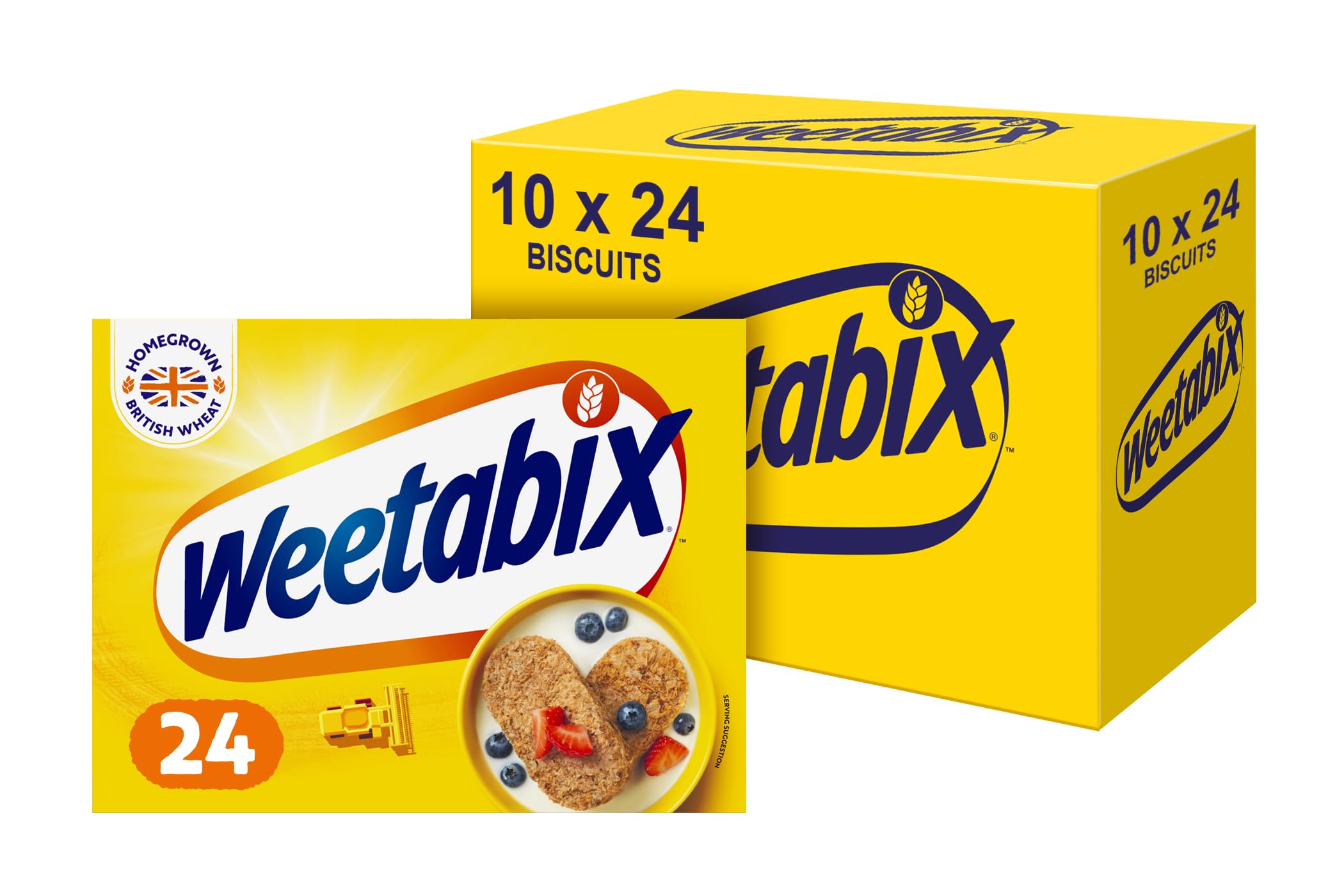 Weetabix Wholegrain Wheat Cereal Biscuits – High Fibre (24 Pack, 430g)