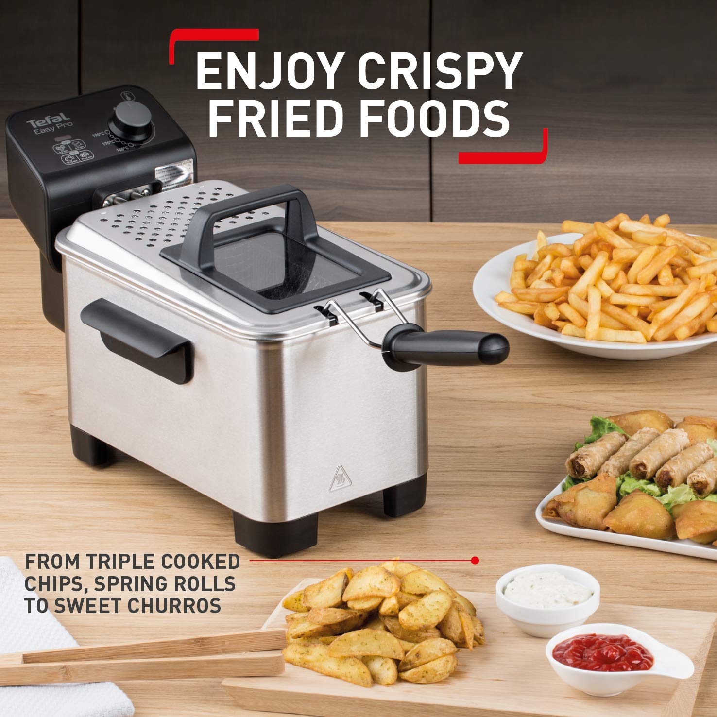 Tefal Easy Pro Deep Fryer | 3L Stainless Steel Semi-Pro Fryer | 2100W
