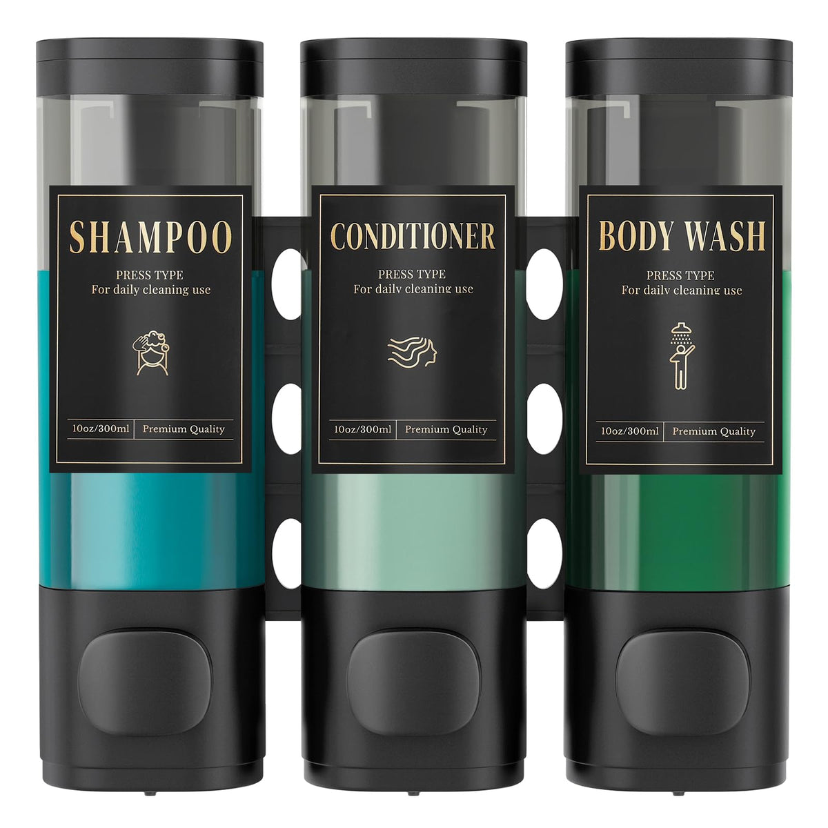 Luxspire Shampoo and Conditioner Dispenser, Shower Soap Dispenser 3-Chamber - image 1