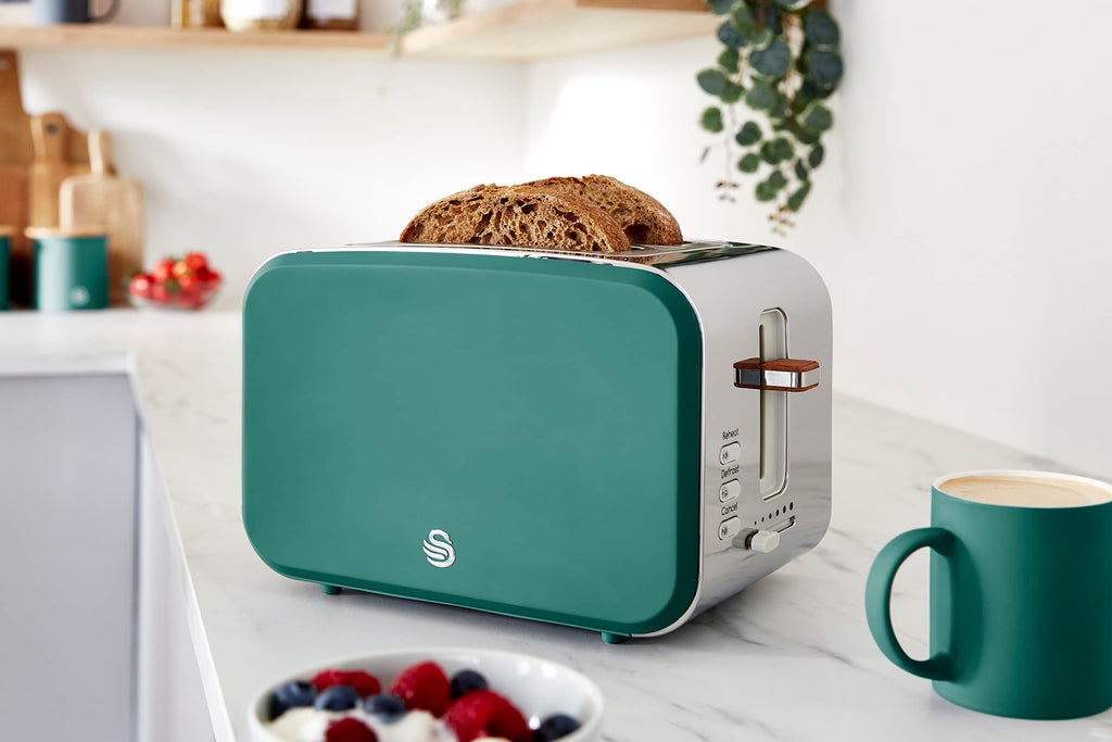 Swan Nordic 2-Slice Toaster – 900W with 6 Browning Levels, Green