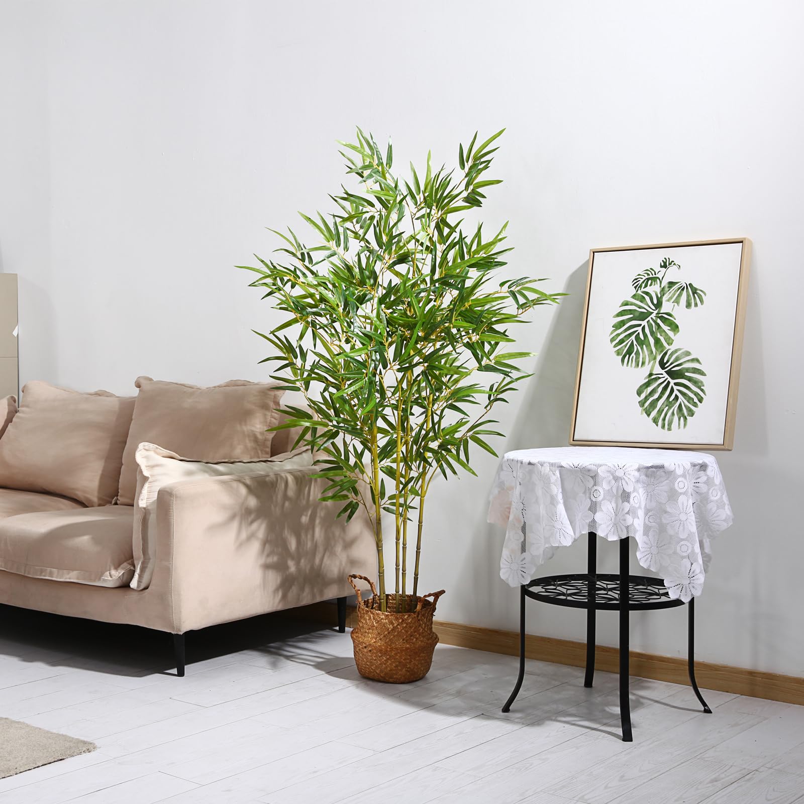 Kazeila 2-Pack Artificial Bamboo Trees | 140cm Faux Plants with Baskets