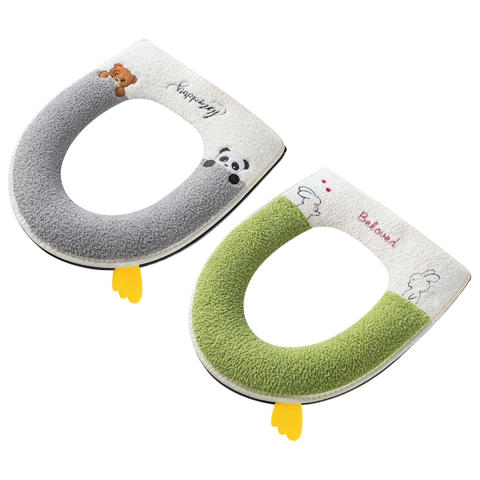 Fyfjur 2-Piece Plush Toilet Seat Cover – Washable Padded Velvet Cushion