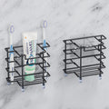 Linkidea 2-Pack Stainless Steel Wall Mount Toothbrush Holder - Black