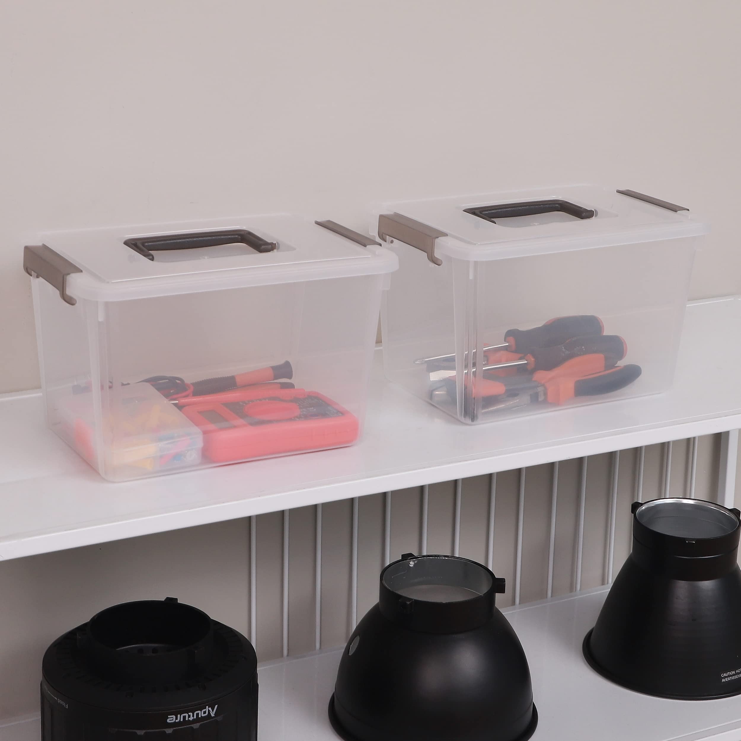 Citylife 8-Pack 5L Clear Plastic Storage Boxes with Lids and Handles