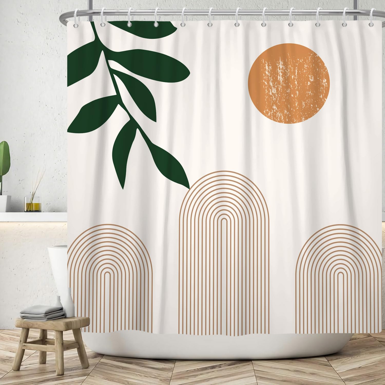 Boho Shower Curtain | Modern Abstract Art Waterproof Polyester