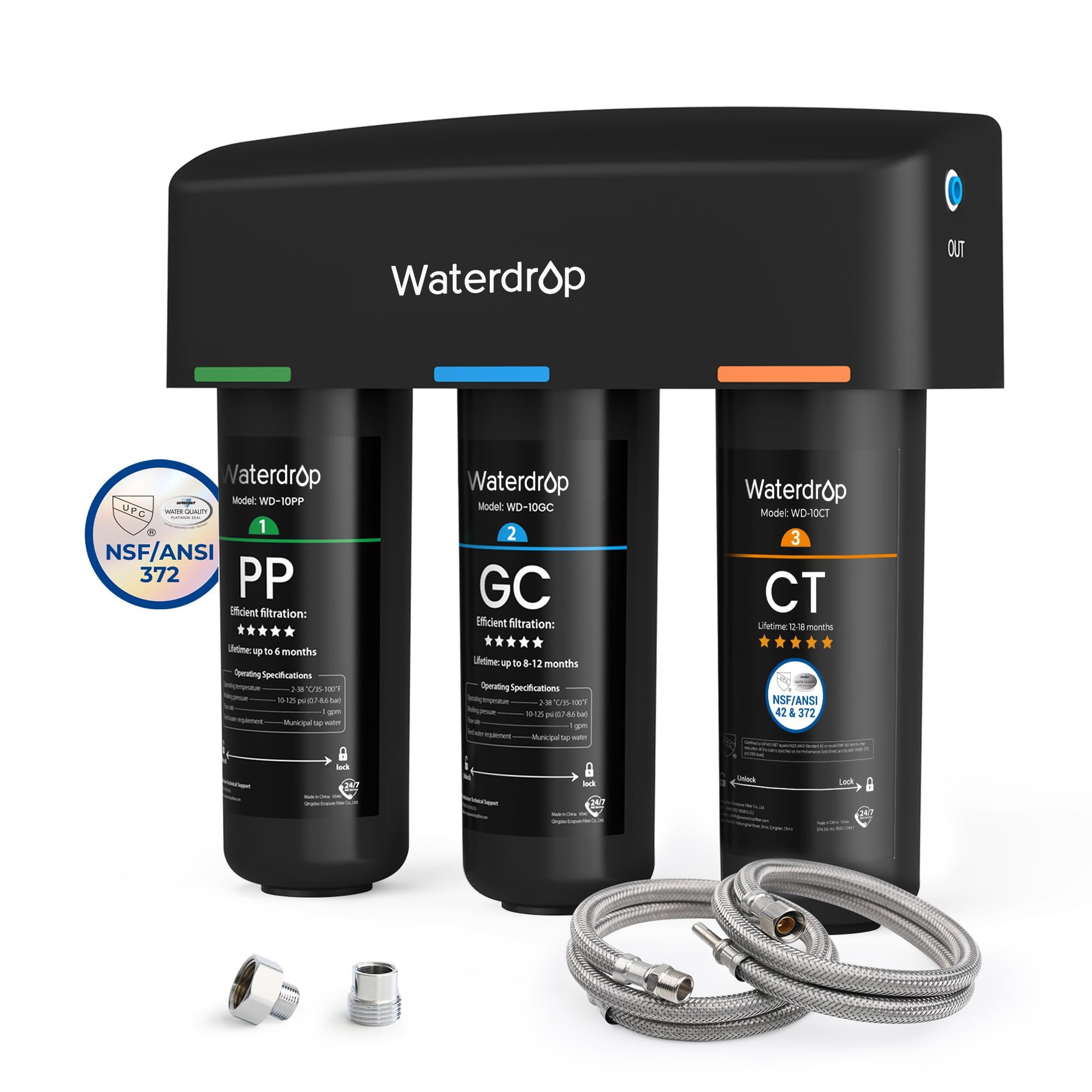 Waterdrop 3-Stage Under Sink Water Filter System - PFAS & Lead Reduction