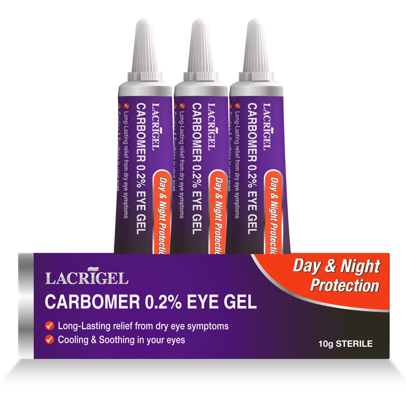 Ocufresh Lacrigel Carbomer 0.2% Eye Gel for Dry Eyes - 10g (Pack of 3)