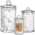 Suwimut Glass Apothecary Jars with Lids - 3 Piece Bathroom Vanity Set