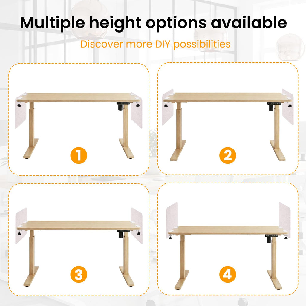 2-Pack Felt Desk Dividers, Clamp-On Privacy Panels, 40 x 60 cm, Oatmeal - image 4