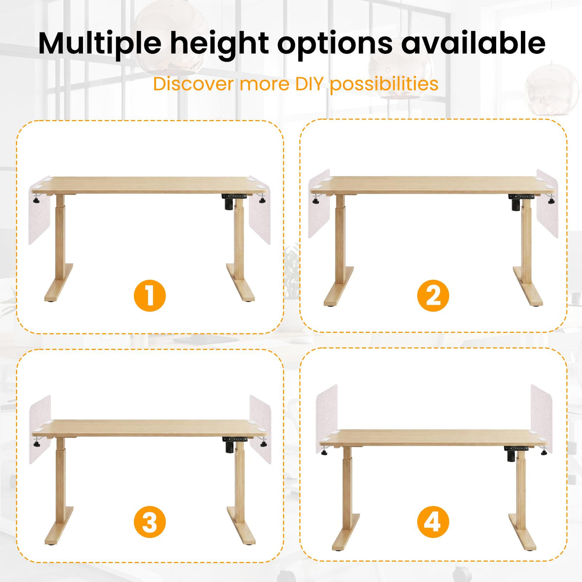 2-Pack Felt Desk Dividers, Clamp-On Privacy Panels, 40 x 60 cm, Oatmeal - image 4