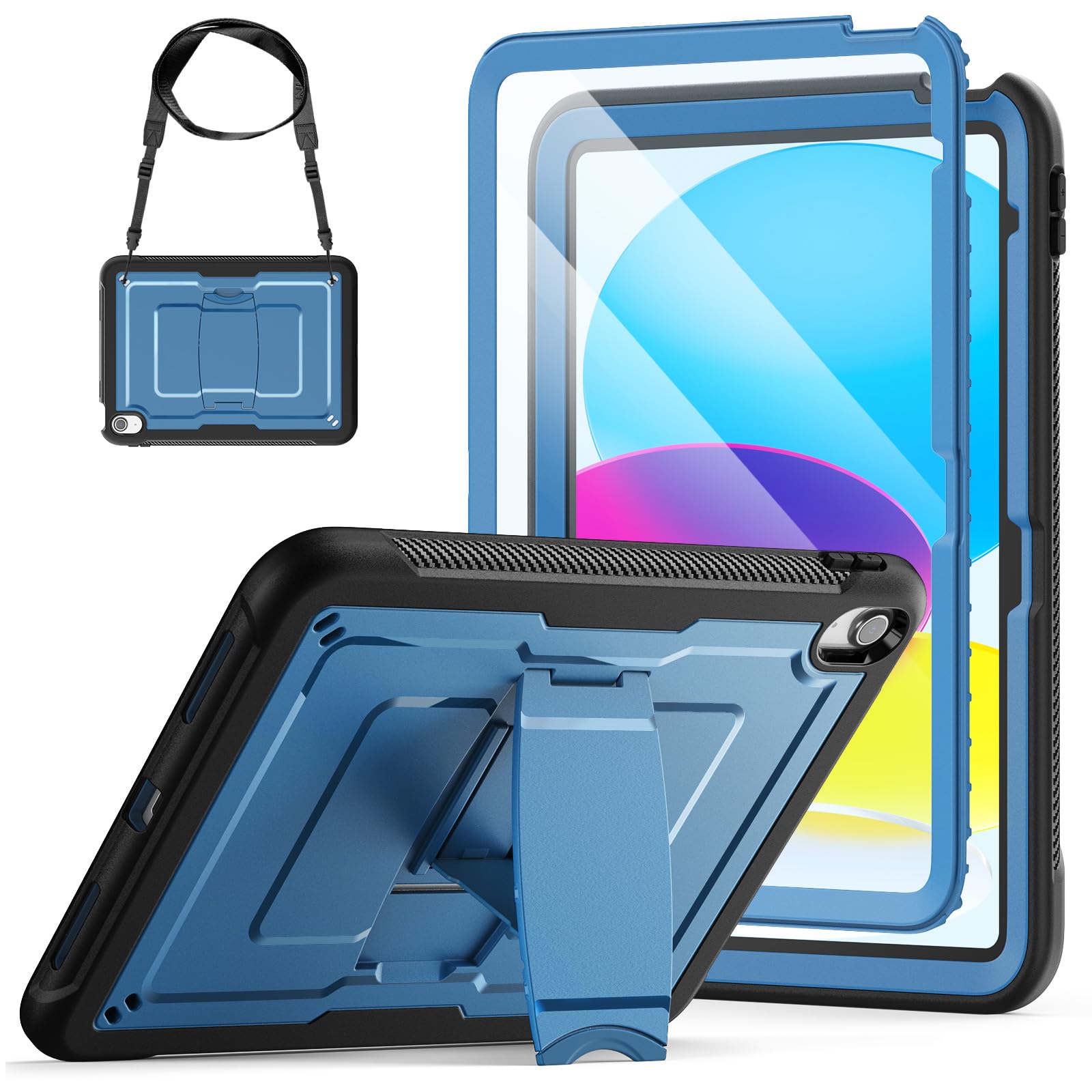 SEYMAC Shockproof iPad Case for 11/10.9 inch 11th/10th Gen | Navy Blue