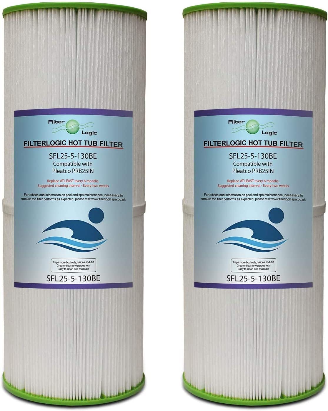 FilterLogic SFL25-5-13OBE Spa Filter for Pleatco PRB25IN & Unicel C4326 | 2 Pack