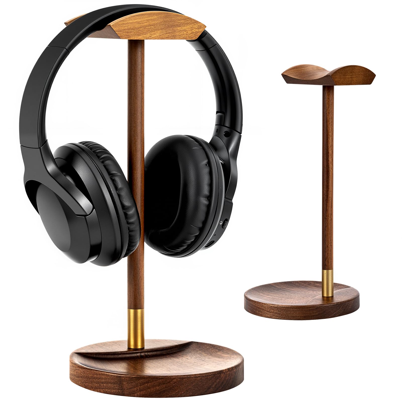 Plehood Solid Wood Headphone Stand – Universal Gaming Headset Holder