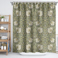 Botanical Sage Green Flower Shower Curtain | 72x72 Polyester