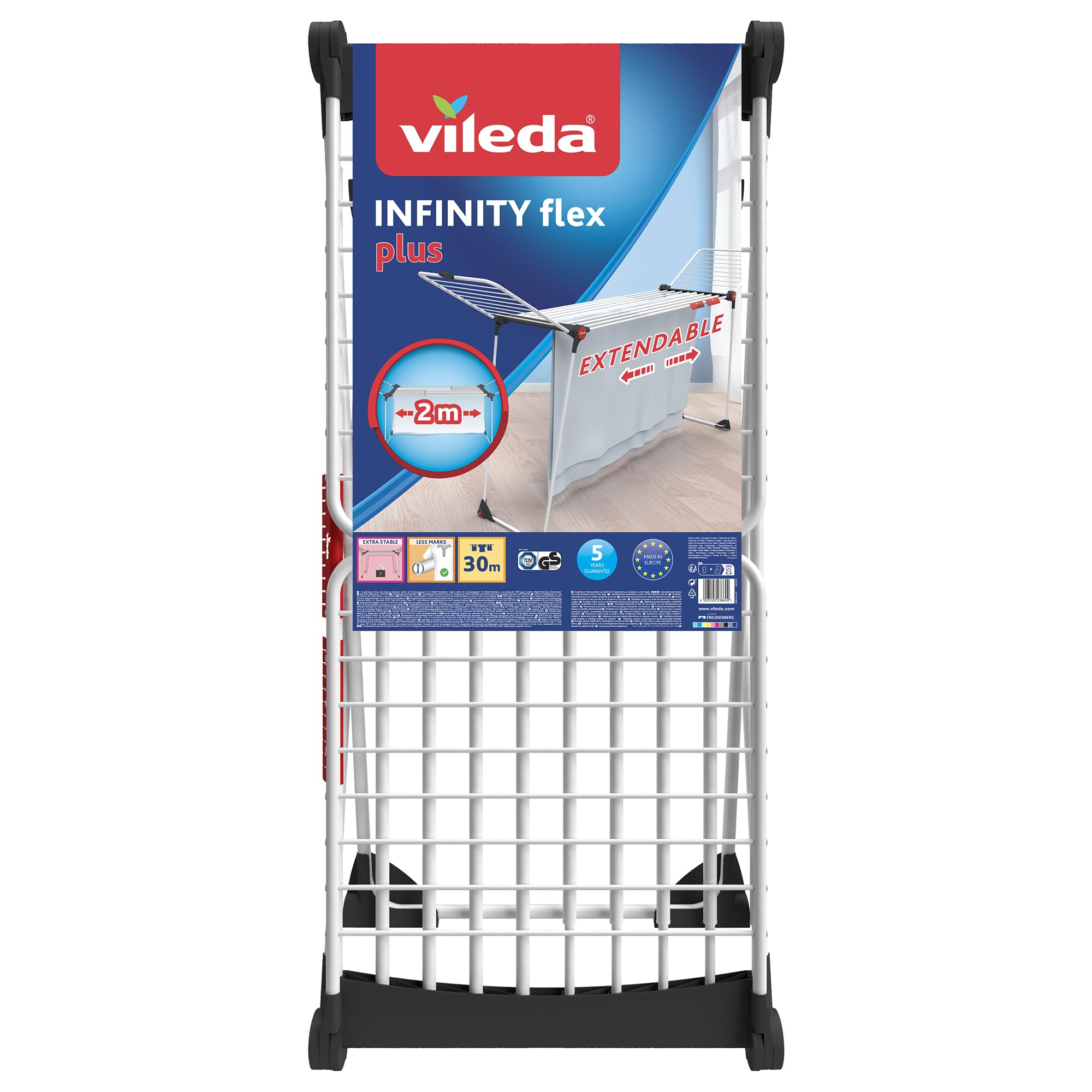 Vileda Infinity Flex Plus Extendable Clothes Airer | 30m Indoor Drying Rack