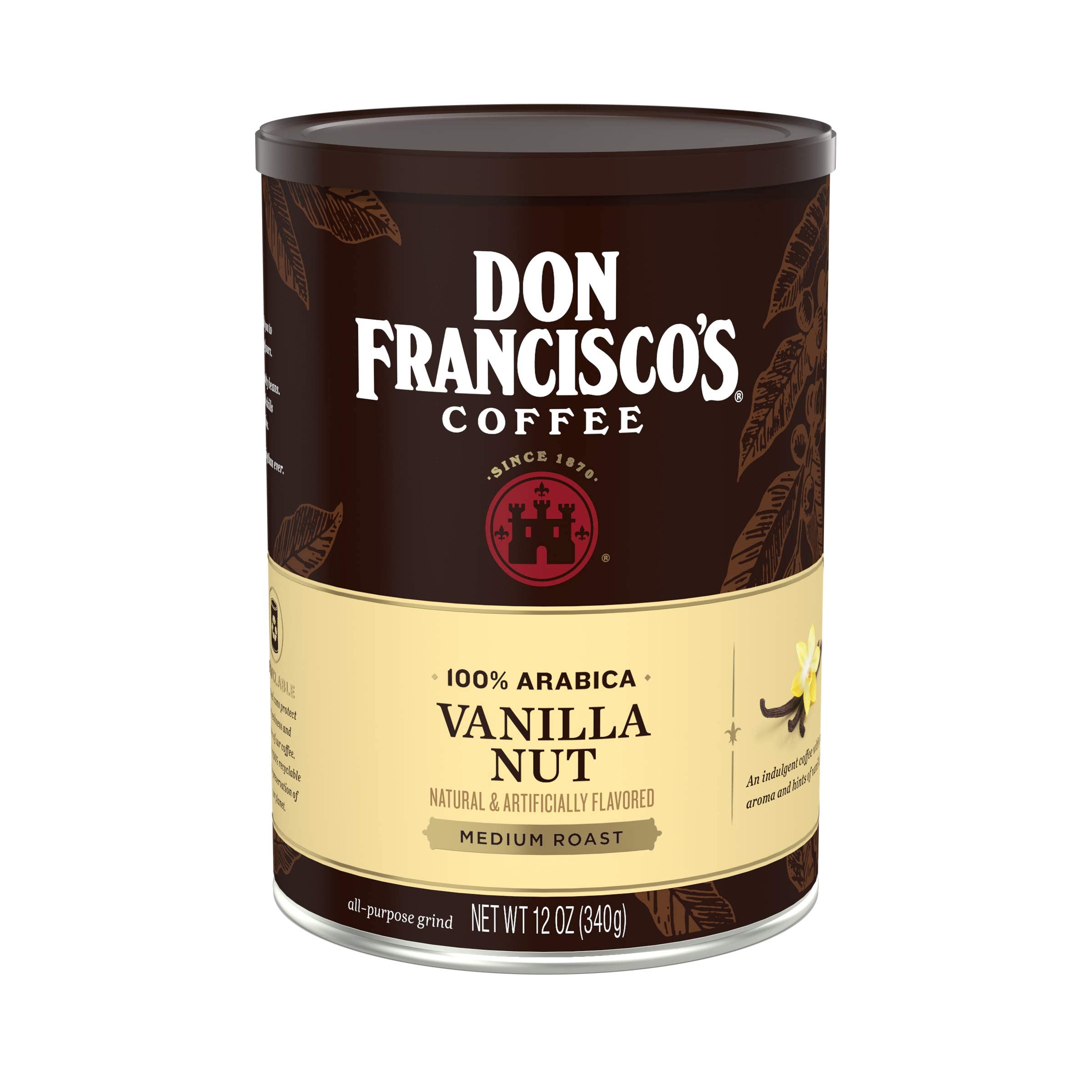 Don Francisco Vanilla Nut Ground Coffee – 100% Arabica, 12 oz Can