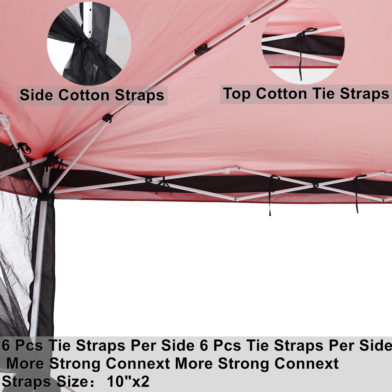 PCAFRS Mosquito Net for 10x10 Gazebo – Zippered Mesh Canopy Screen Wall