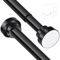 Stainless Steel Tension Shower Curtain Rod – Black (72-132cm)