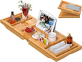 Jolof Store Bamboo Bathtub Caddy Tray – Foldable & Adjustable Design
