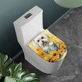 COEQINE Sunflower Dog Toilet Lid Cover | Washable Stretchy Polyester