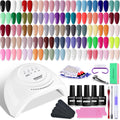 JODSONE 60 Pcs Gel Nail Polish Kit with UV Light and Manicure Tools