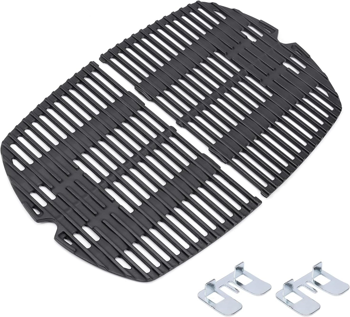Denmay Cast Iron Cooking Grates for Weber Q200 Q220 Q2000 Q2200 – 2 Pack
