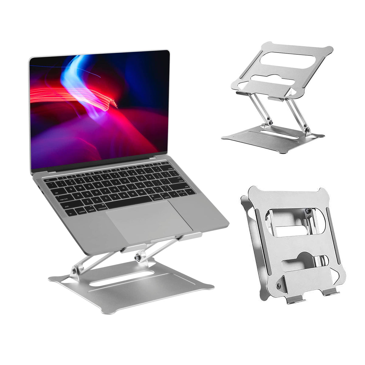 Properav Adjustable Aluminium Laptop & Tablet Stand Holder, Fully Adjustable Height & Angle Riser for MacBook Air/Pro, Dell, HP, ASUS, Google, Lenovo - image 1