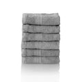 Glart Premium Cotton Terry Flannels – 6-Piece Set, Platinum Grey