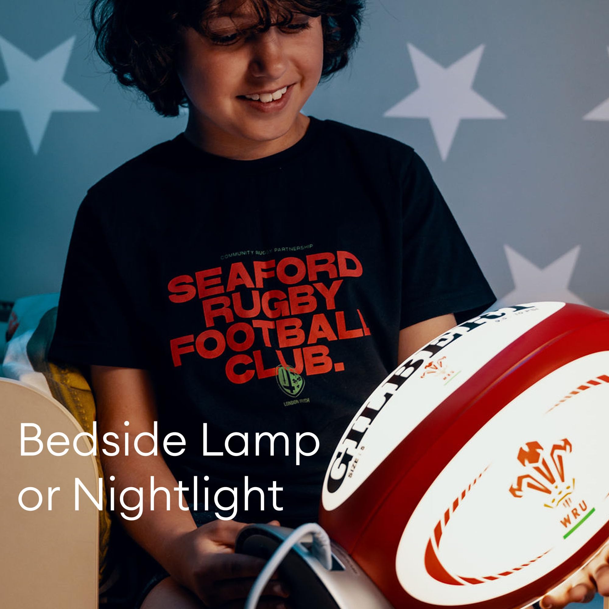 Gilbert Wales WRU Rugby Ball Night Light – Official Licensed Bedside Lamp