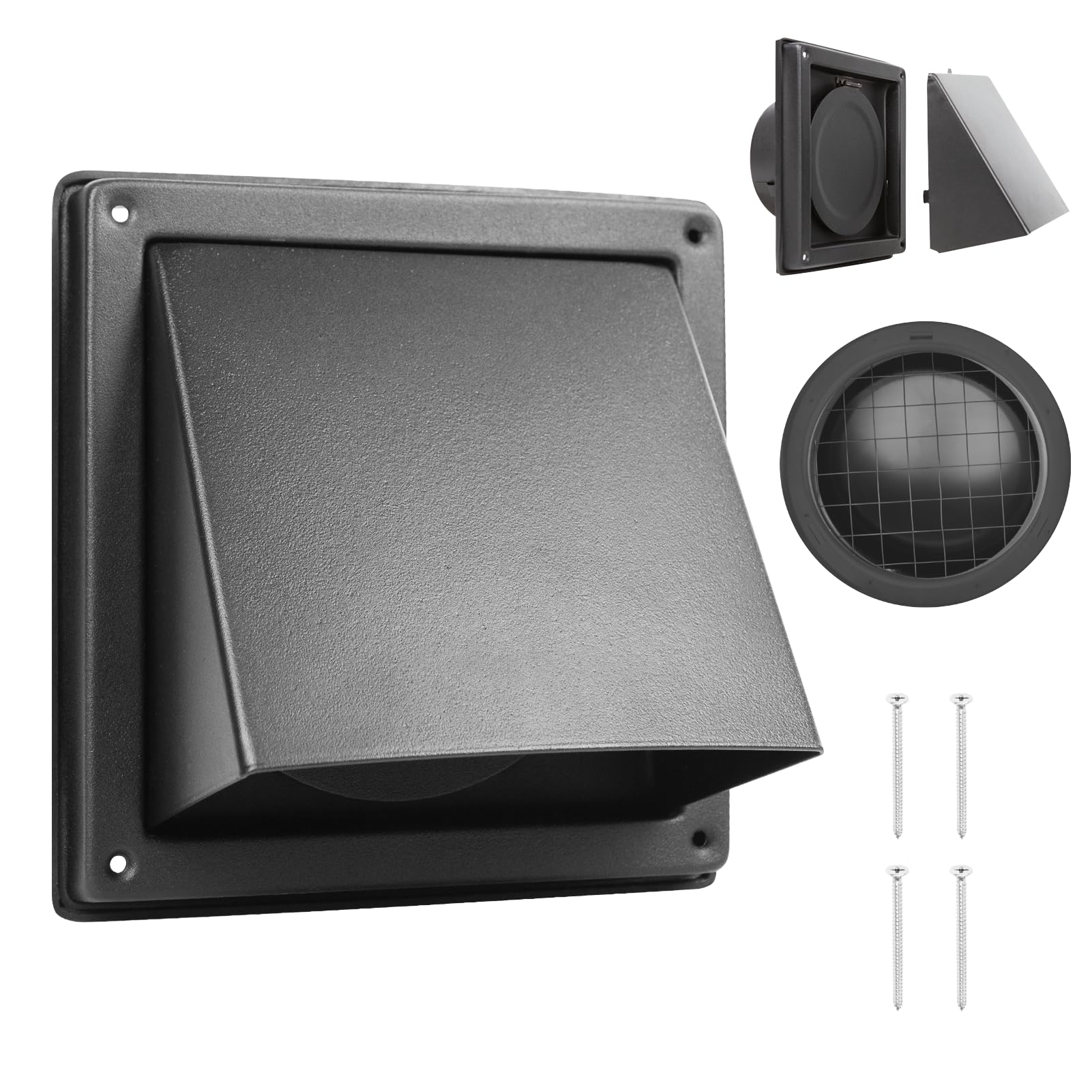 WeCooper 100mm Stainless Steel External Wall Vent Grille | Black
