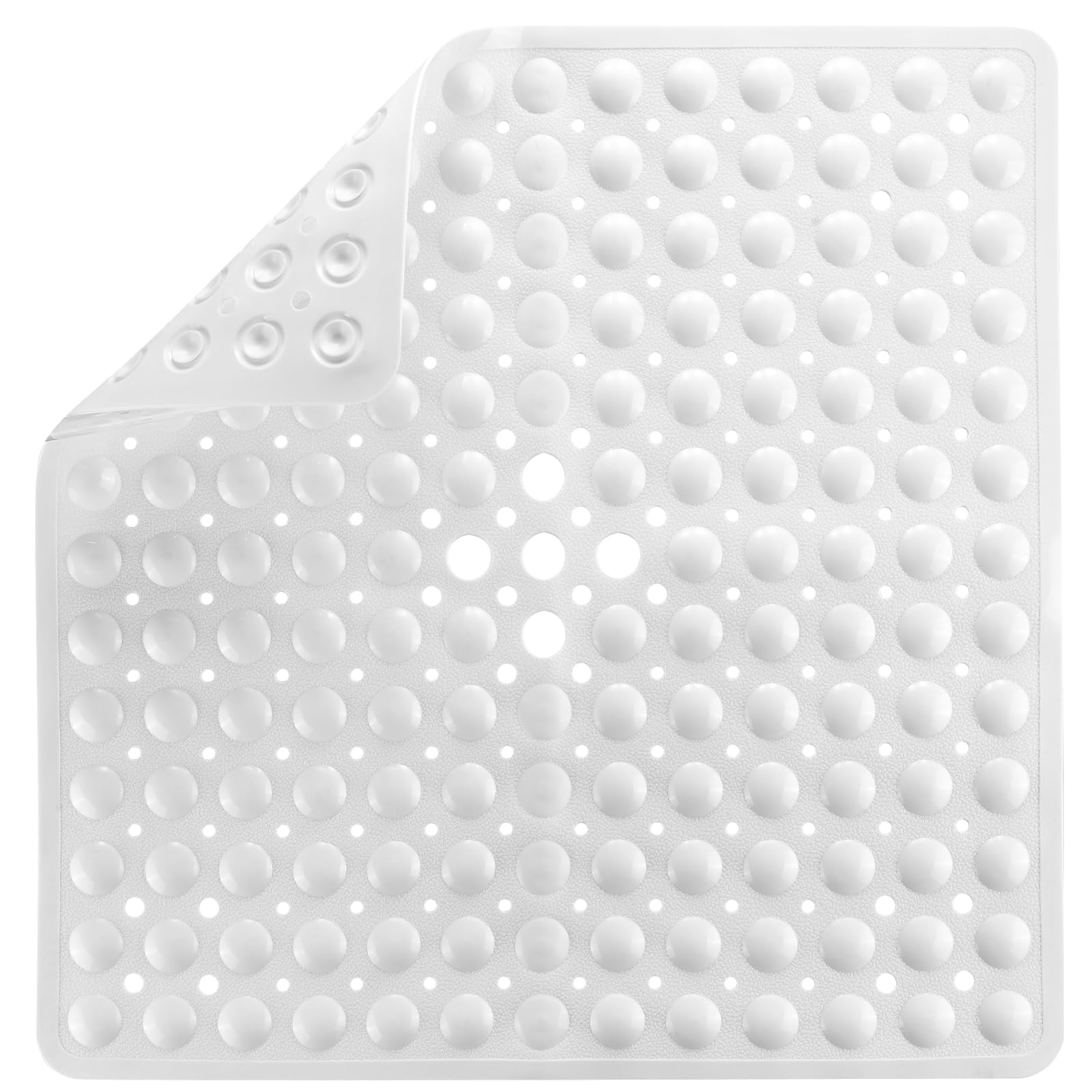Pinzz Square Non-Slip Shower Mat – Anti-Mould Pebble Bath Mat, 53x53cm