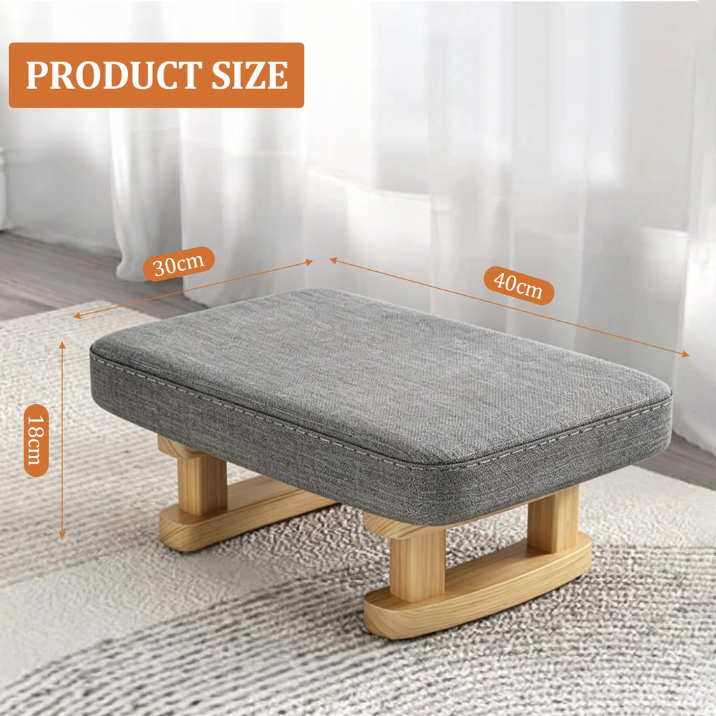 JJoexyfit Multi-Functional Foot Stool with Solid Wood Legs, Linen Fabric - image 3