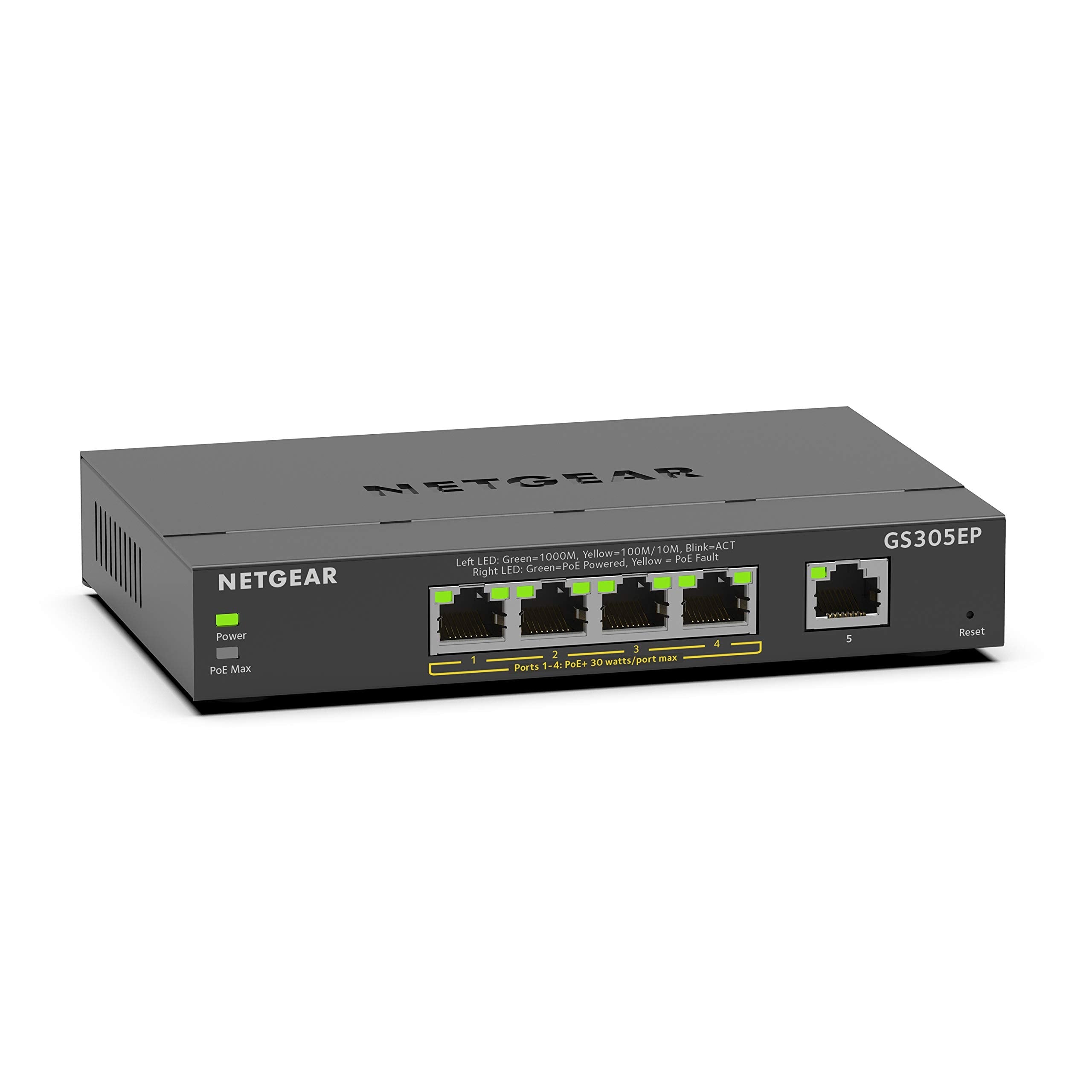 NETGEAR GS305EP Smart 5-Port Gigabit Ethernet Switch with 4 PoE+ (63W)