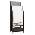 Loftey 3-Tier Freestanding Towel Rail with 2 Storage Shelves – Black
