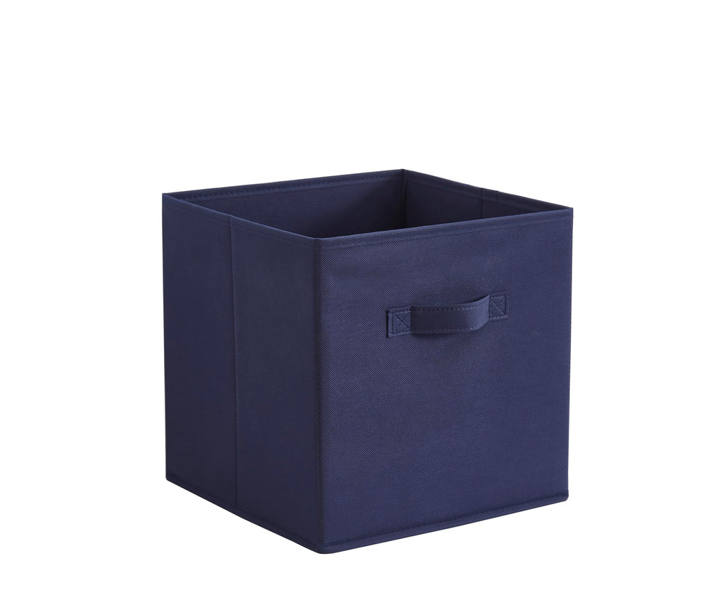WEBEASY Foldable Storage Cube Basket Bin, Set of 6, 28 x 28 x 28 cm Navy